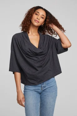 Women Chaser Brand Yoko Shadow Black Tee