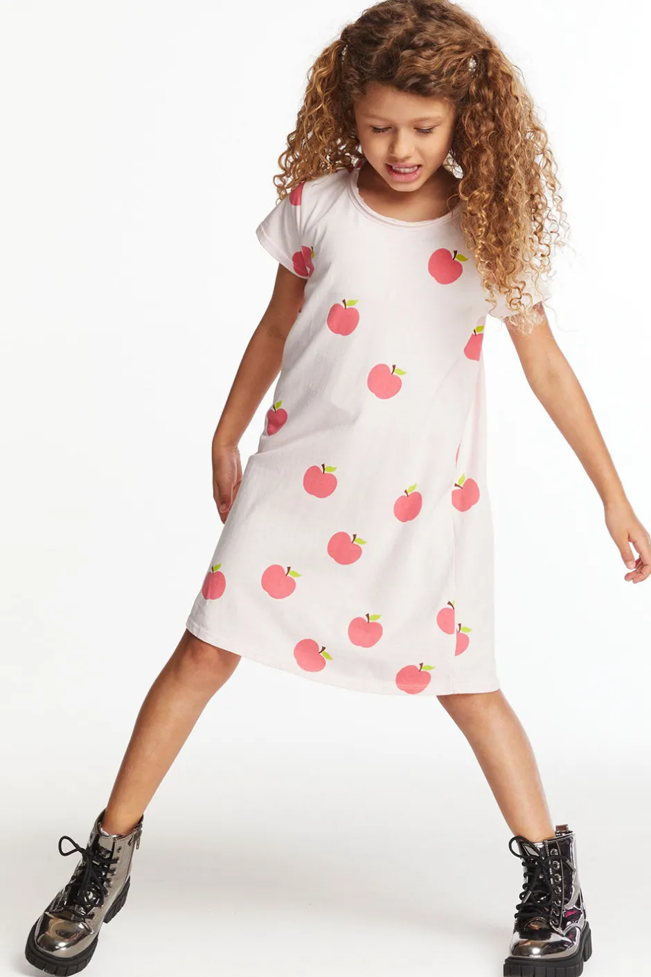 Kids Chaser Brand Yummy Apples Girls Shirt Dress