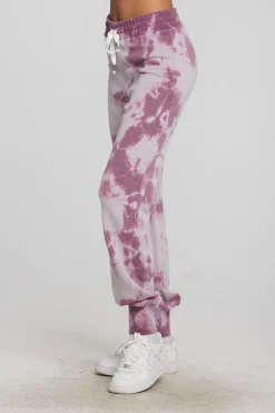 Women Chaser Brand Zuma Cotton Terry Joggers With Rib And Shoestring Tie