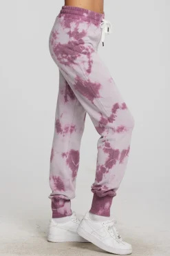 Women Chaser Brand Zuma Cotton Terry Joggers With Rib And Shoestring Tie