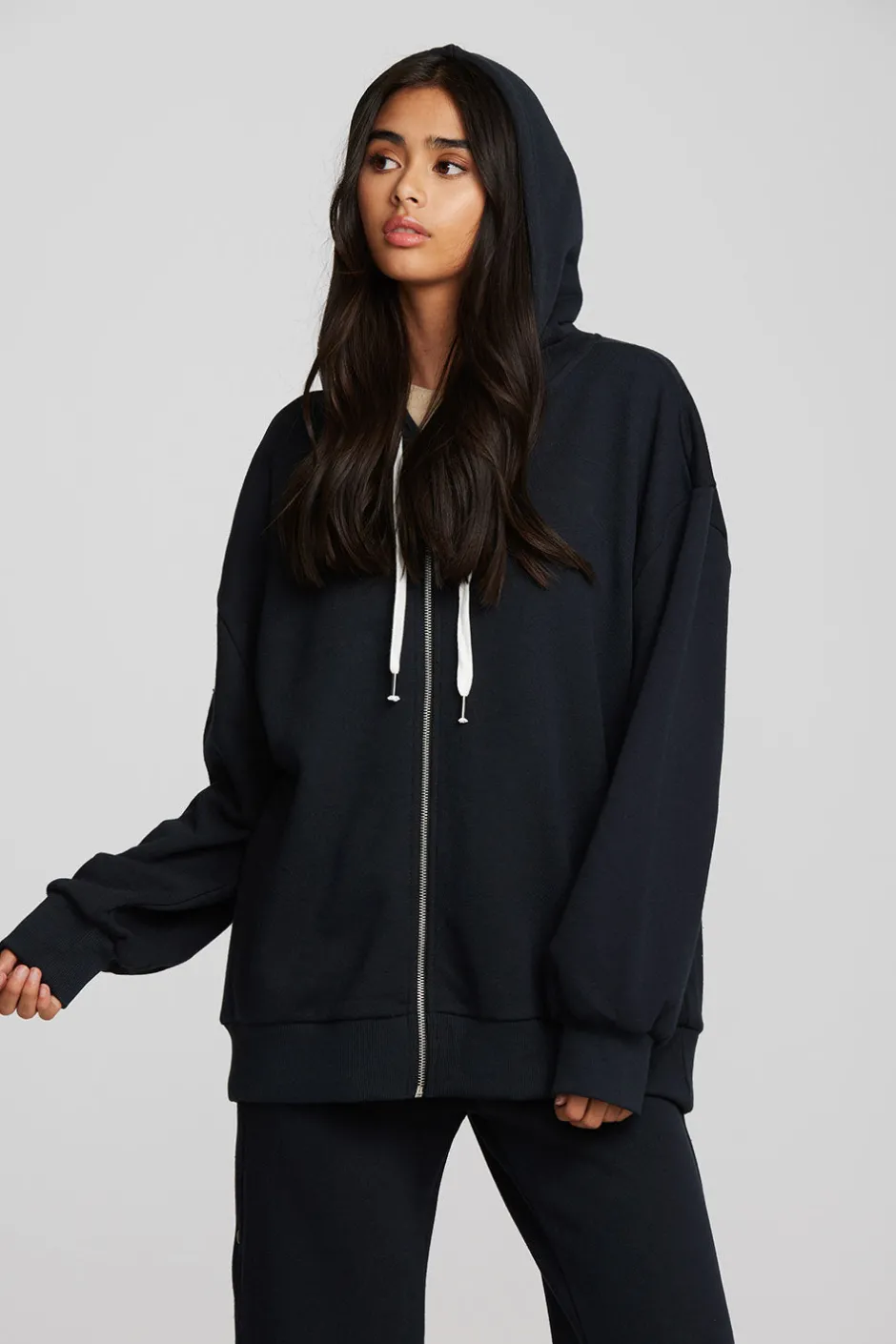 Women Chaser Brand Zuma Cotton Terry Zip Up Hoodie