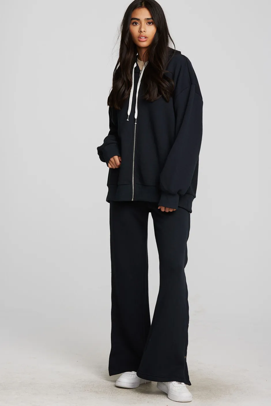 Women Chaser Brand Zuma Cotton Terry Zip Up Hoodie