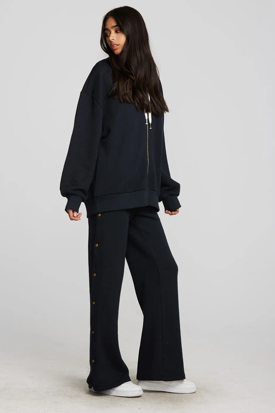 Women Chaser Brand Zuma Cotton Terry Zip Up Hoodie