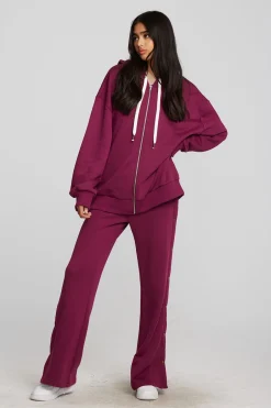 Women Chaser Brand Zuma Cotton Terry Zip Up Hoodie