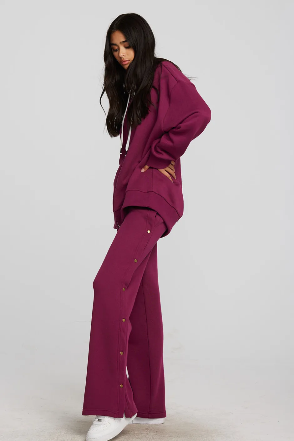 Women Chaser Brand Zuma Cotton Terry Zip Up Hoodie