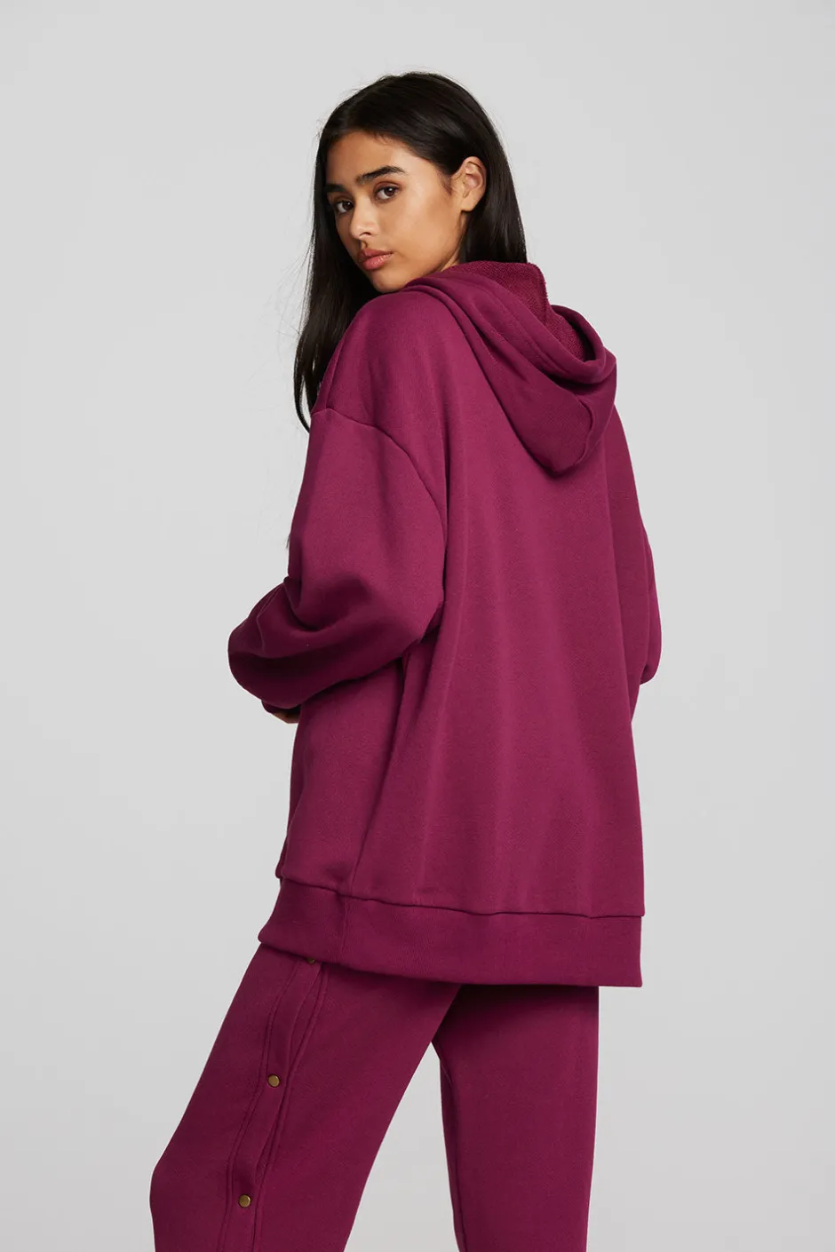 Women Chaser Brand Zuma Cotton Terry Zip Up Hoodie