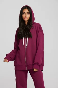 Women Chaser Brand Zuma Cotton Terry Zip Up Hoodie