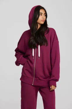 Women Chaser Brand Zuma Cotton Terry Zip Up Hoodie